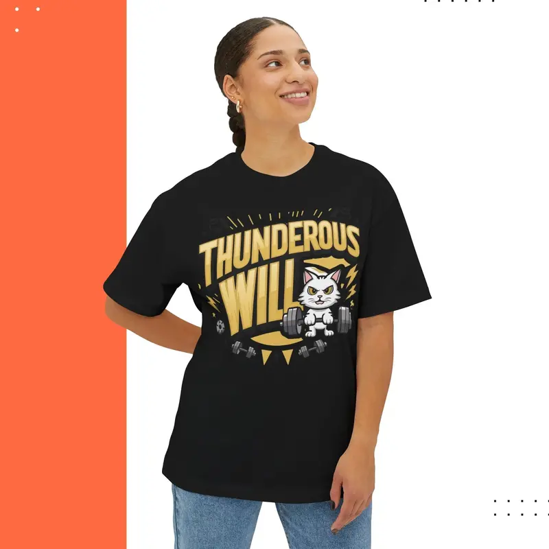 Thunderous Will Unisex Gym Oversized Boxy Tee 6
