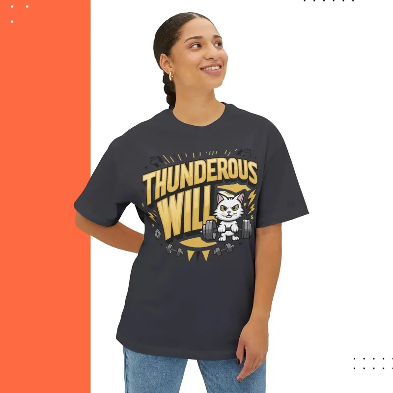 Thunderous Will Unisex Gym Oversized Boxy Tee 7