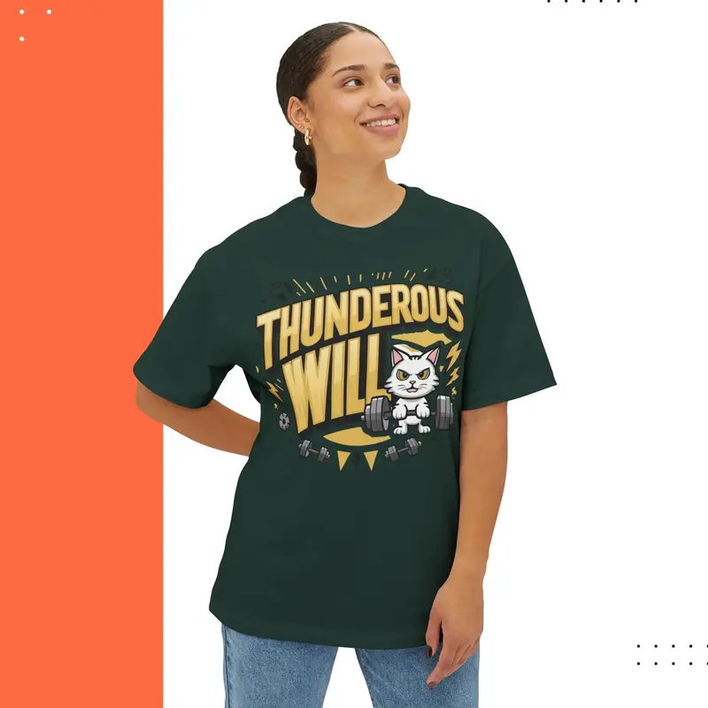 Thunderous Will Unisex Gym Oversized Boxy Tee 8
