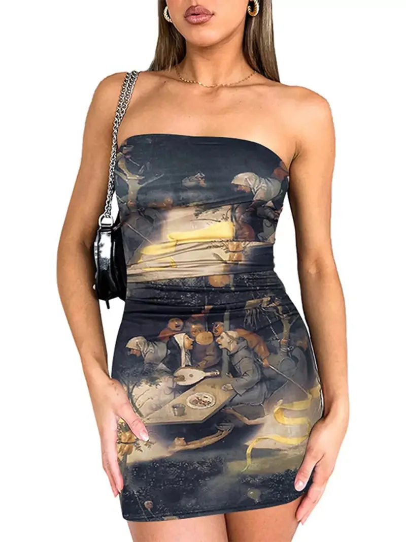 Tie-Dye Bodycon Mini Dress 17
