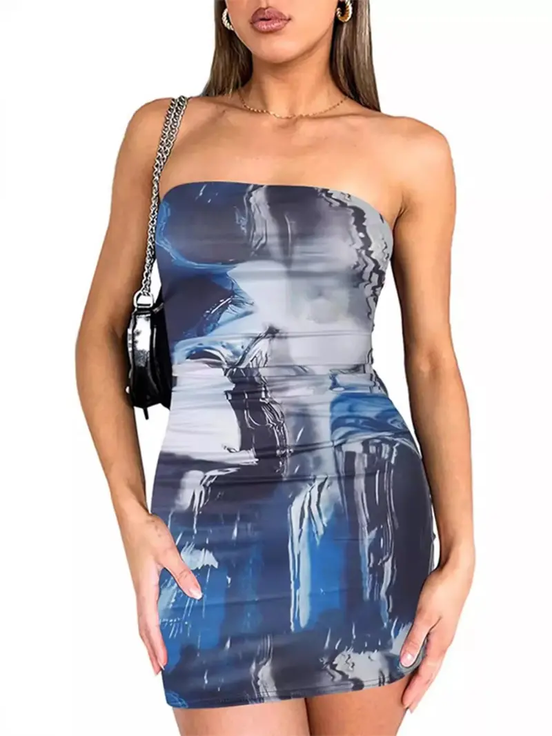 Tie-Dye Bodycon Mini Dress 5