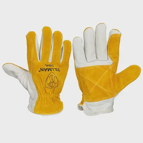 Tillman 1464 Top Grain/Split Cowhide Back/ Reinforced Palm & Forefinger Drivers Glove 1