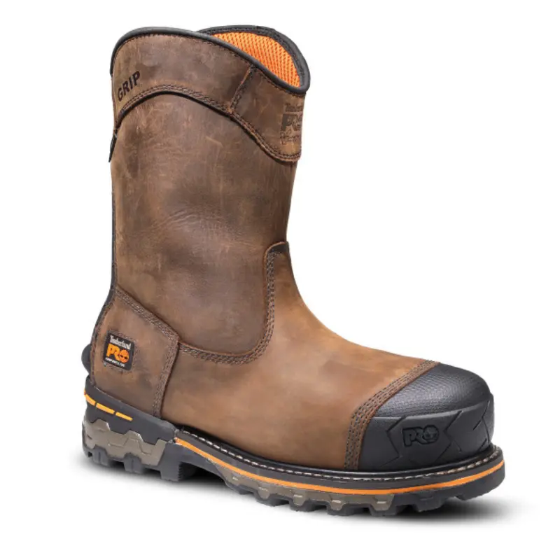 Timberland Pro Boondock Men's Pull-On Waterproof Composite Toe Safety Wellington Boot Tb0a4499214 - Brown 1