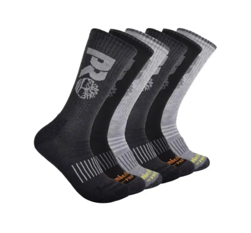 Timberland Pro Men's 6-Pack Tipped Logo Cushion Sock 1