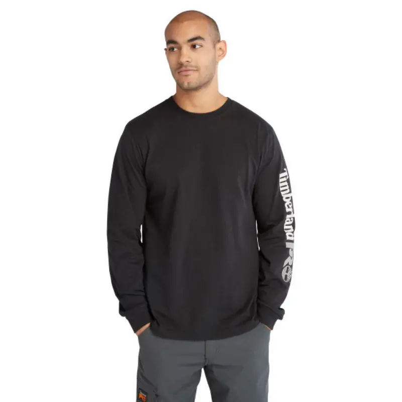 Timberland Pro Men's Core Logo Long-Sleeve T-Shirt - Black 1