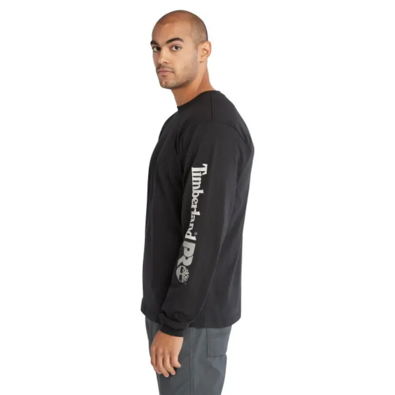 Timberland Pro Men's Core Logo Long-Sleeve T-Shirt - Black 5