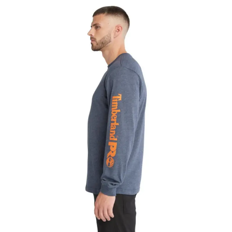 Timberland Pro Men's Core Logo Long-Sleeve T-Shirt - Blue Heather 3