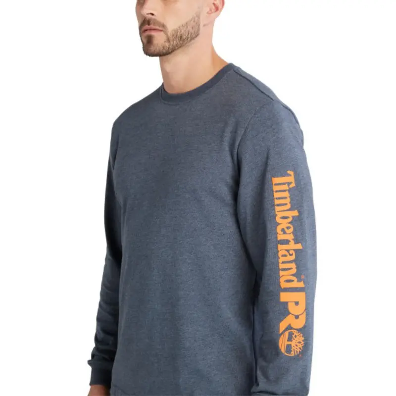 Timberland Pro Men's Core Logo Long-Sleeve T-Shirt - Blue Heather 5