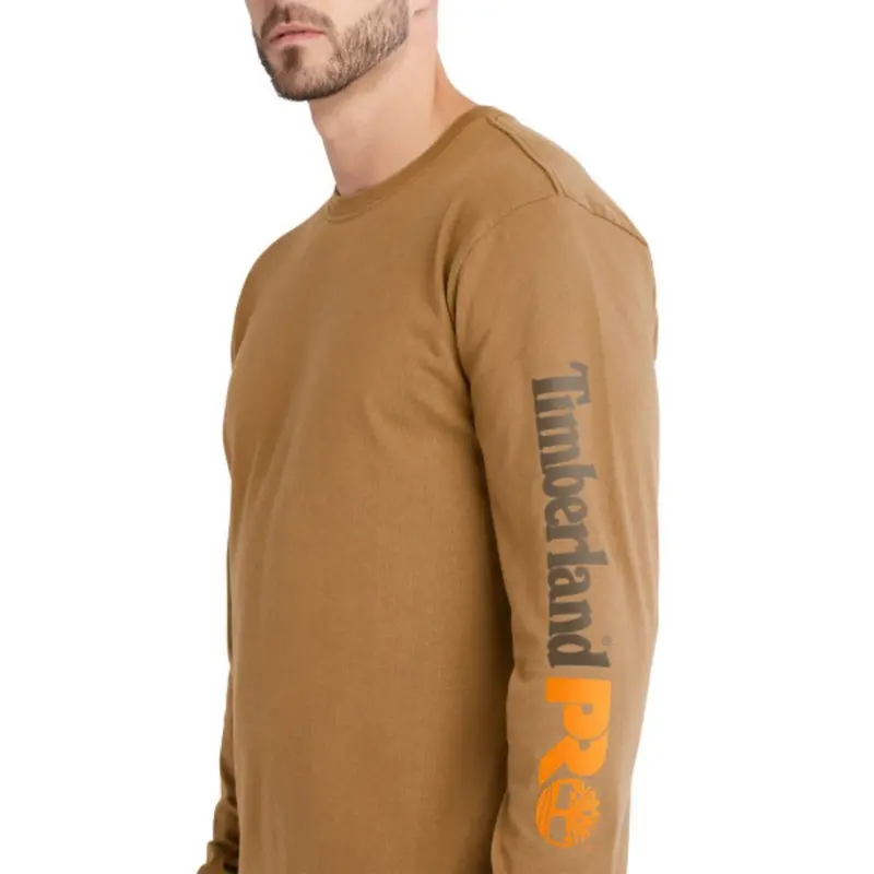 Timberland Pro Men's Core Logo Long-Sleeve T-Shirt - Wheat 3