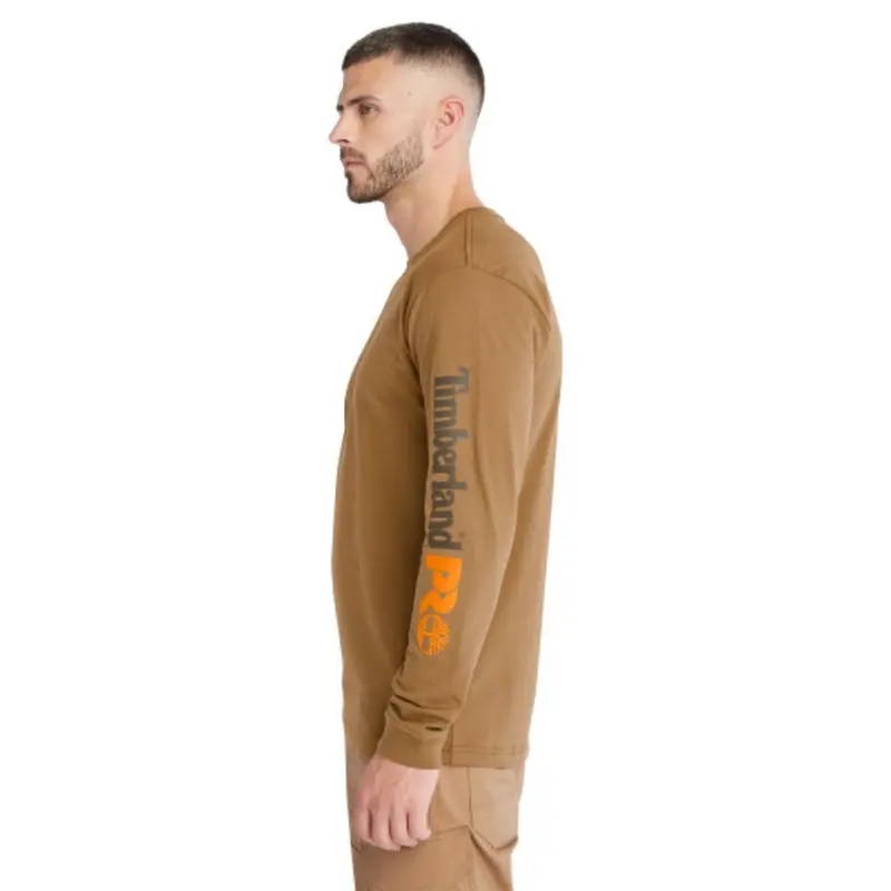 Timberland Pro Men's Core Logo Long-Sleeve T-Shirt - Wheat 4