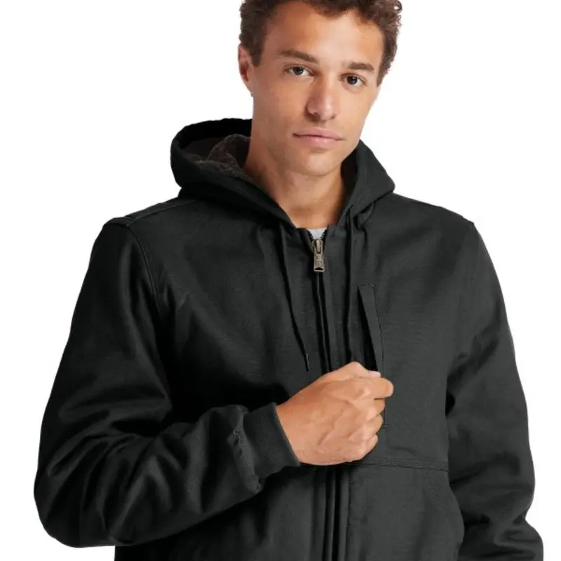Timberland Pro® Men's Gritman Lined Canvas Hooded Jacket - Black Tb0a1vb4015 1