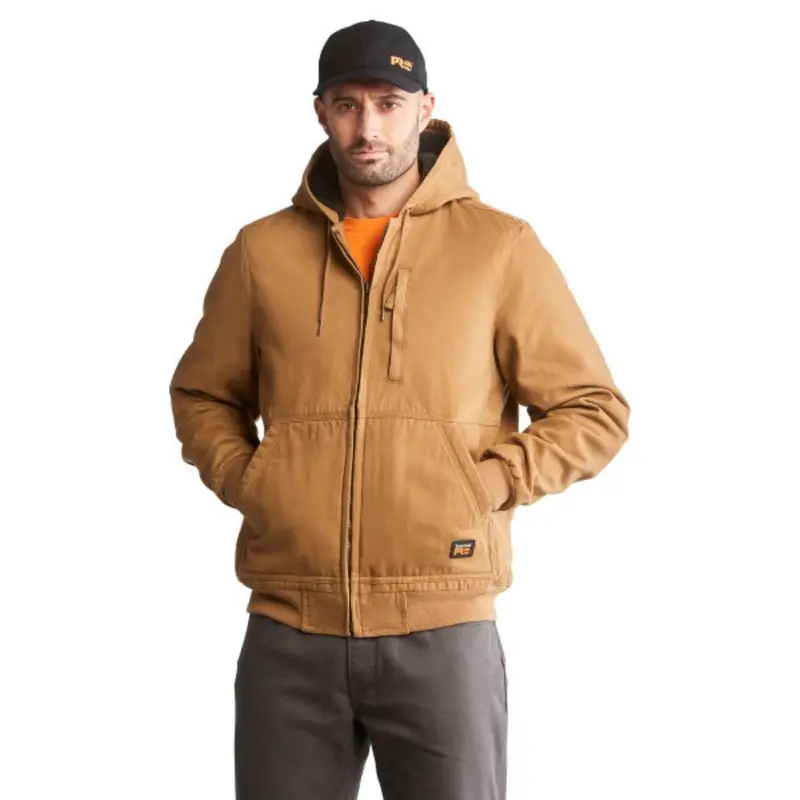 Timberland Pro® Men's Gritman Lined Canvas Hooded Jacket - Dark Wheat Tb0a1vb4d02 1