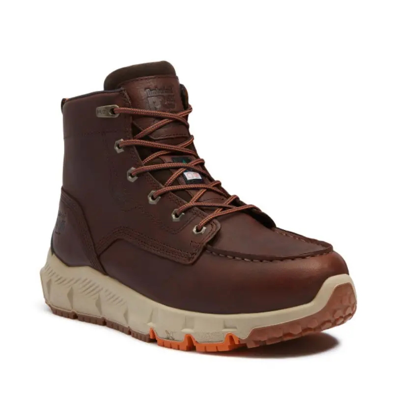 Timberland Pro Tempe Moc Toe Men's Waterproof 6" Alloy Toe Work Boot Tb0a42egem6 Brown 1