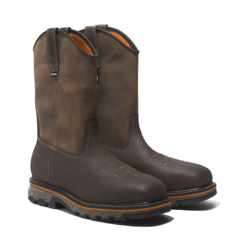 Timberland Pro® True Grit Men's Pull-On Waterproof Composite Toe Safety Boot Tb0a5u6y214 - Brown 6