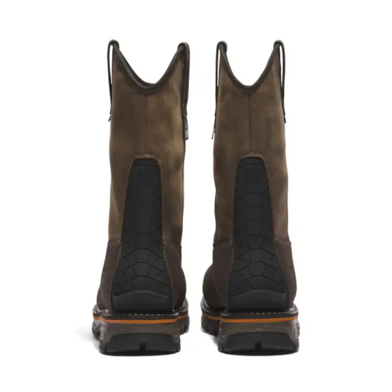 Timberland Pro® True Grit Men's Pull-On Waterproof Composite Toe Safety Boot Tb0a5u6y214 - Brown 9