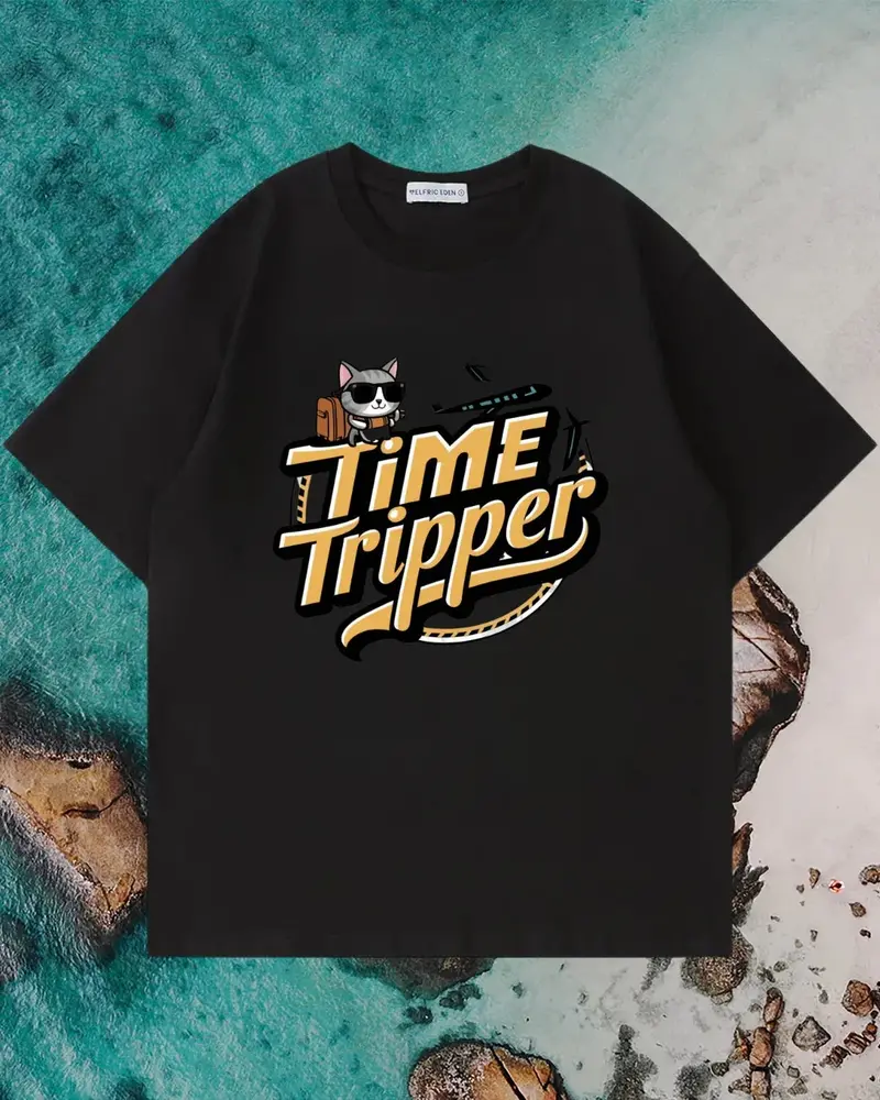 Time Tripper Unisex Travel Oversized Boxy Tee 1