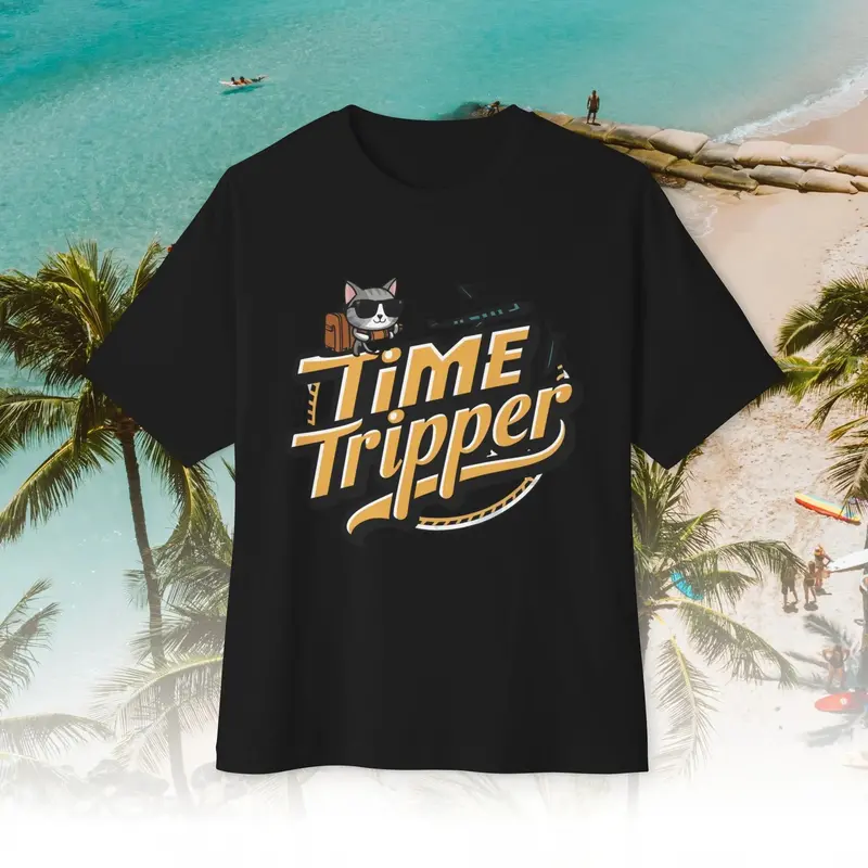 Time Tripper Unisex Travel Oversized Boxy Tee 2