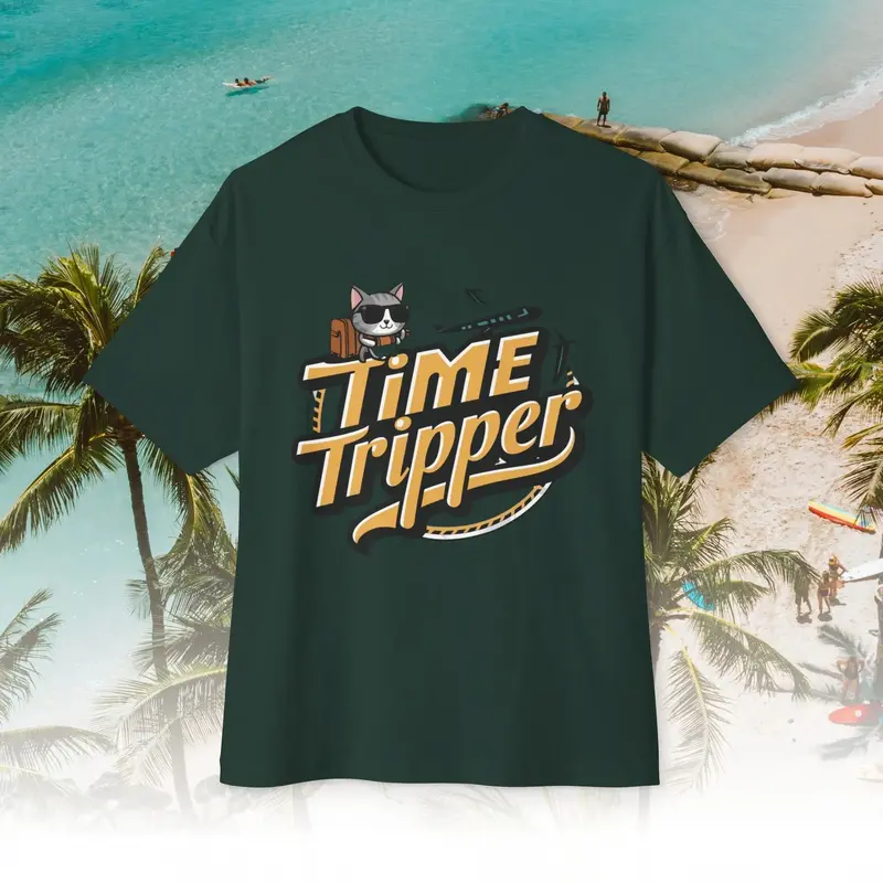 Time Tripper Unisex Travel Oversized Boxy Tee 4