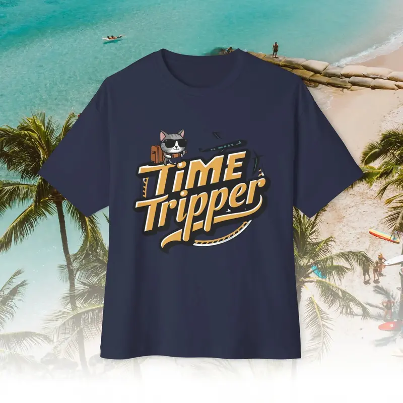 Time Tripper Unisex Travel Oversized Boxy Tee 5