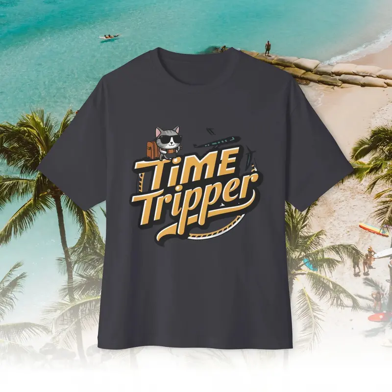 Time Tripper Unisex Travel Oversized Boxy Tee 6
