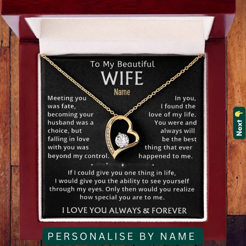 To My Beautiful Wife —Personalized Name Keepsake Necklace 1