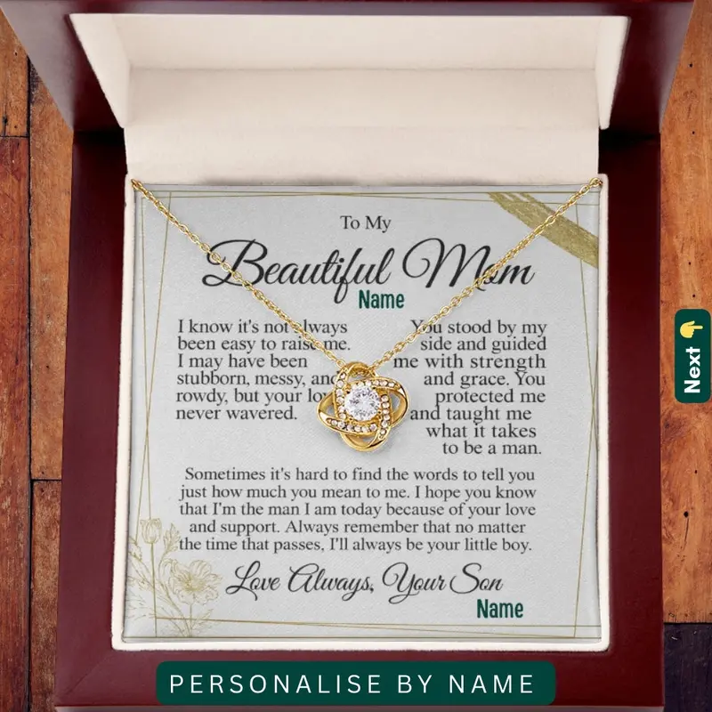 To My Caring Mom — A Necklace That Says Everything My Heart Feels 1