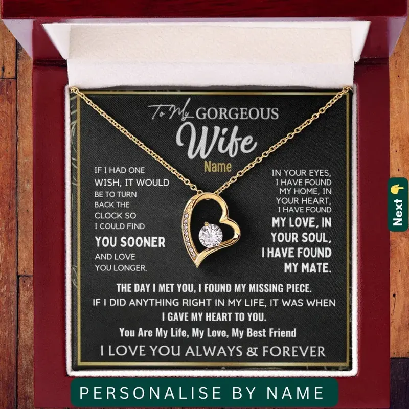 To My Gorgeous Wife — Personalized Name Necklace 1