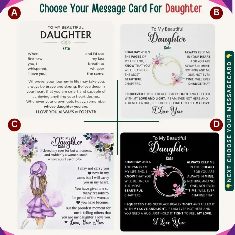 To My Loving Daughter — A Necklace She’Ll Treasure Forever 3