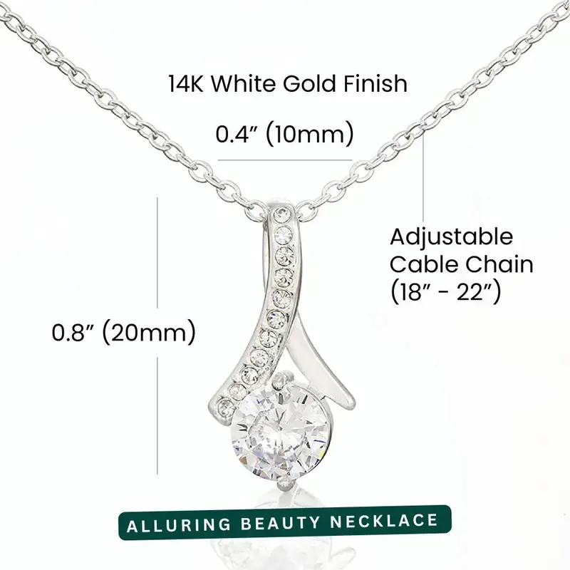 To My Sweet Daughter - Personalized Birthday Alluring Beauty Necklace With Message Card 3