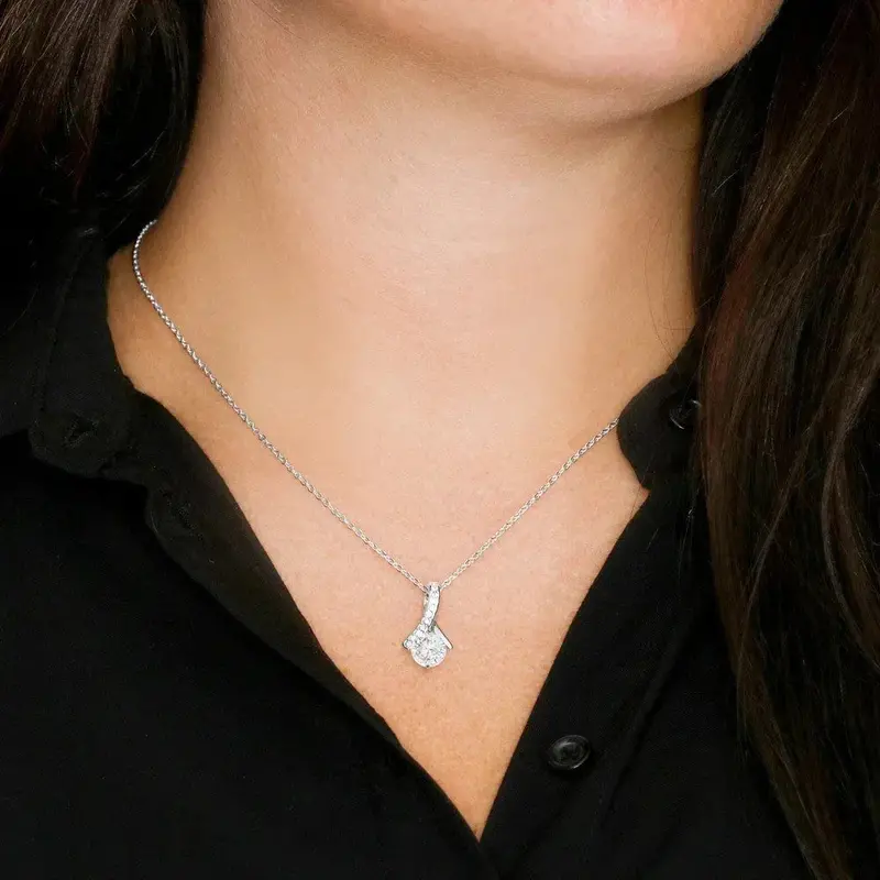 To My Sweet Daughter - Personalized Birthday Alluring Beauty Necklace With Message Card 4