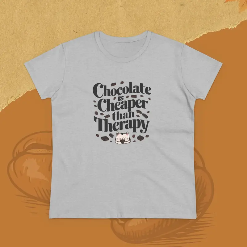 Today Chocolate Is Cheaper Than Therapy Women Cotton Tshirt 10