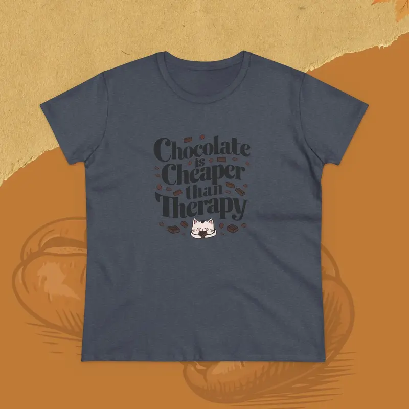 Today Chocolate Is Cheaper Than Therapy Women Cotton Tshirt 14