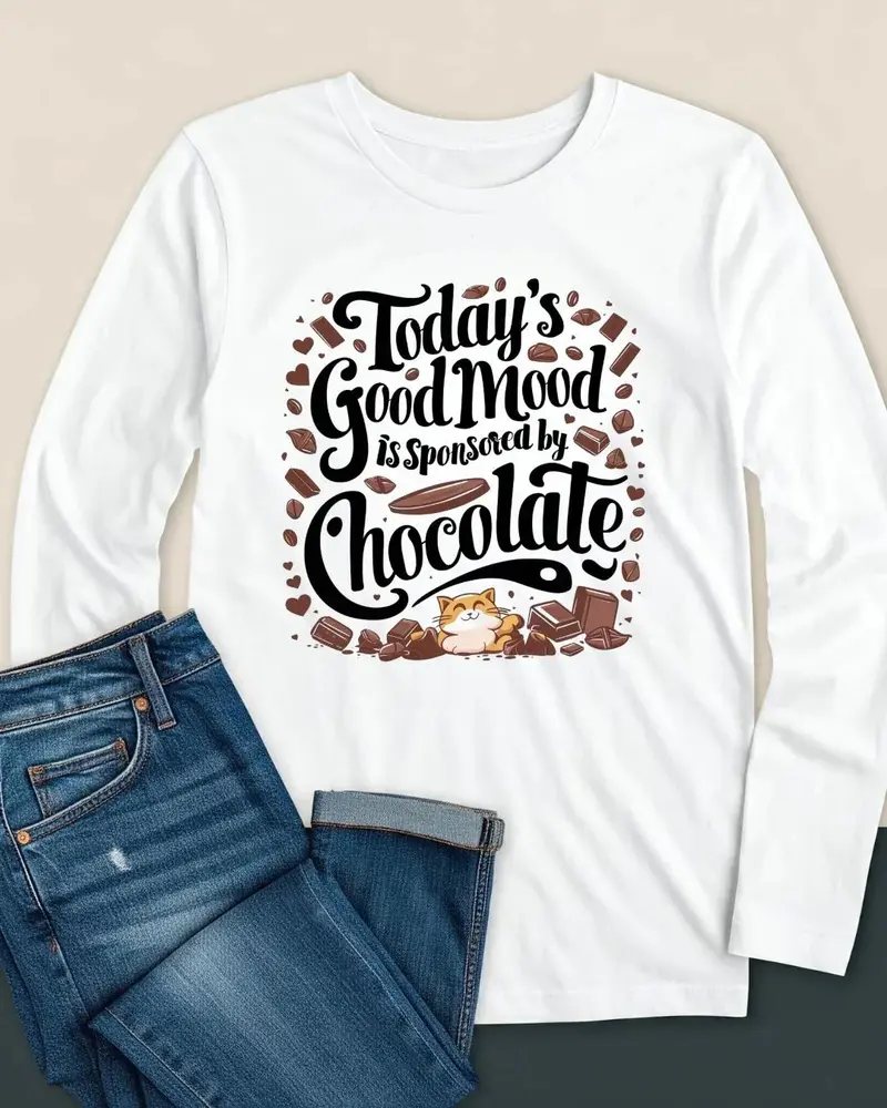 Today Good Mood Cotton Long Sleeve Tshirt 1
