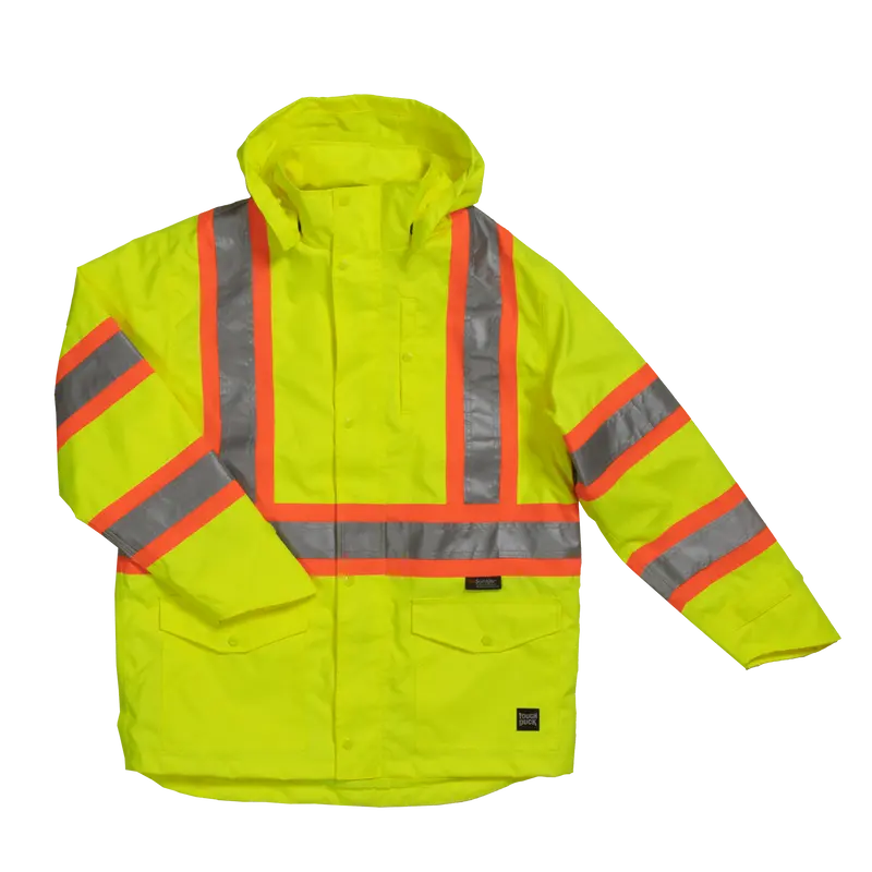 Tough Duck C3 Hi-Vis Waterproof Snap-Front Safety Rain Jacket 1