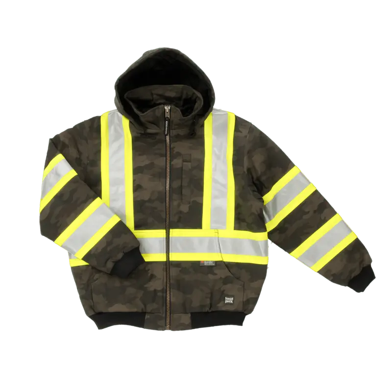 Tough Duck Men's Camo Flex Duck C1 Hi-Vis Hooded Safety Bomber 1