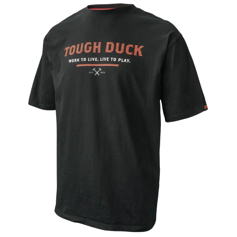 Tough Duck Men's Logo Short Sleeve T-Shirt Wt08 - Black 1