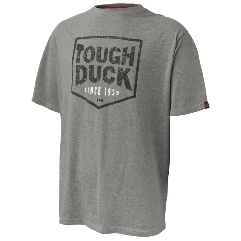 Tough Duck Men's Logo Short Sleeve T-Shirt Wt08 - Grey 1