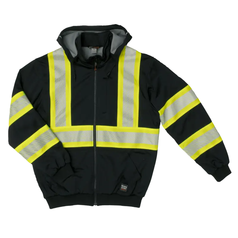 Tough Duck Men's Thermal Lined C1 Hi-Vis F-Zip Safety Hoodie 1