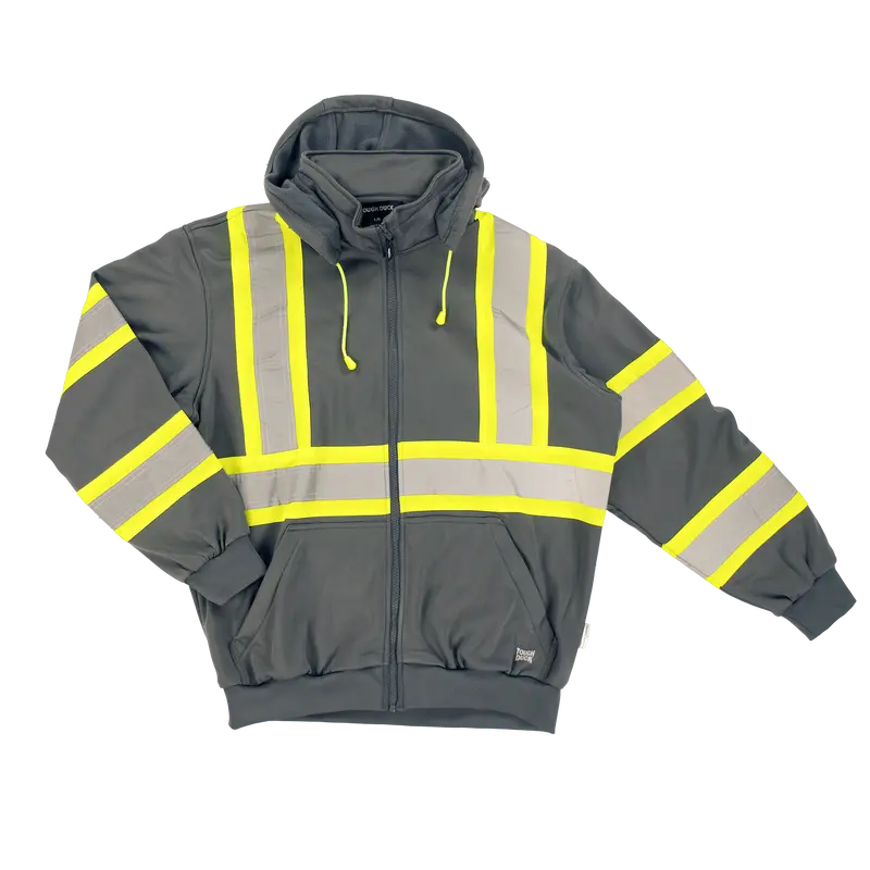 Tough Duck Men's Unlined C1 Hi-Vis Full-Zip Safety Hoodie 1