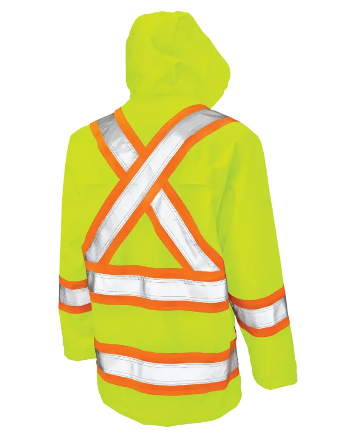Tough Duck Rip Stop Safety X-Back Rain Jacket #S372 1
