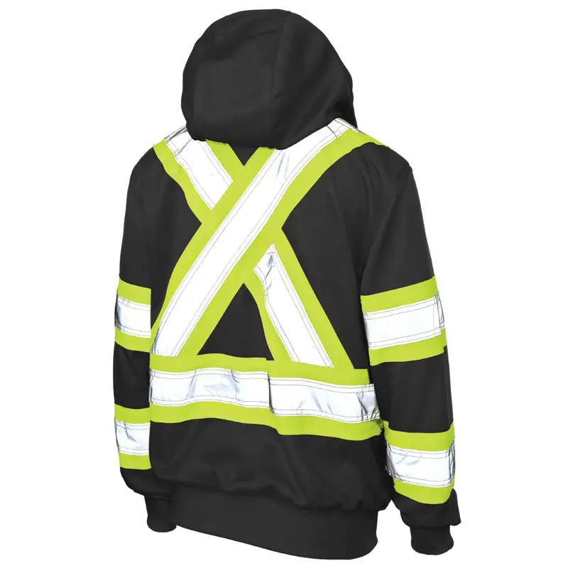 Tough Duck Women's Fleece High Visibility Safety Hoodie Sj42 - Black 2