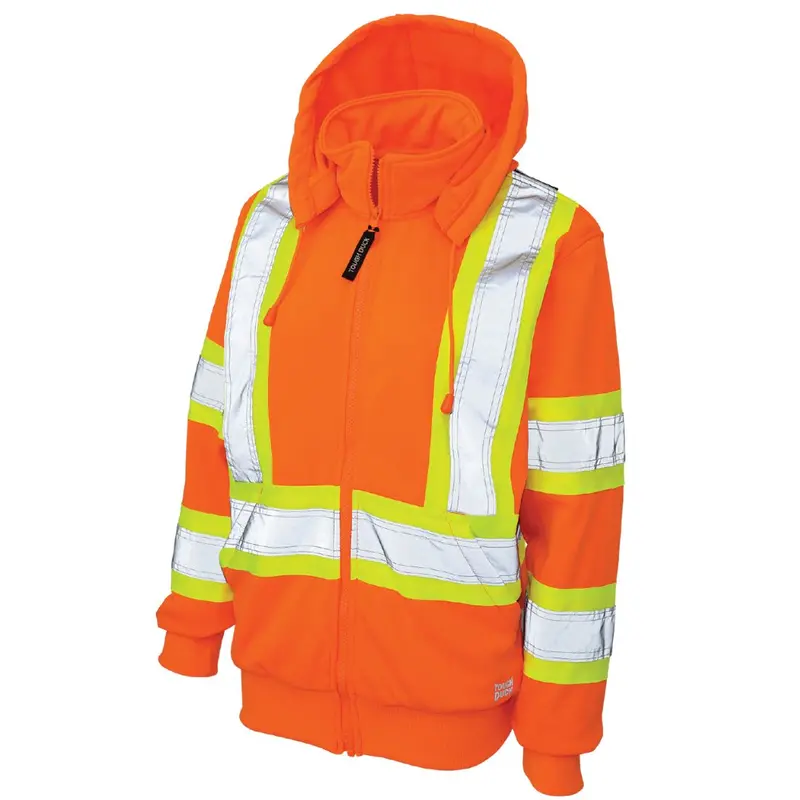 Tough Duck Women's Fleece High Visibility Safety Hoodie Sj42 - Orange 1