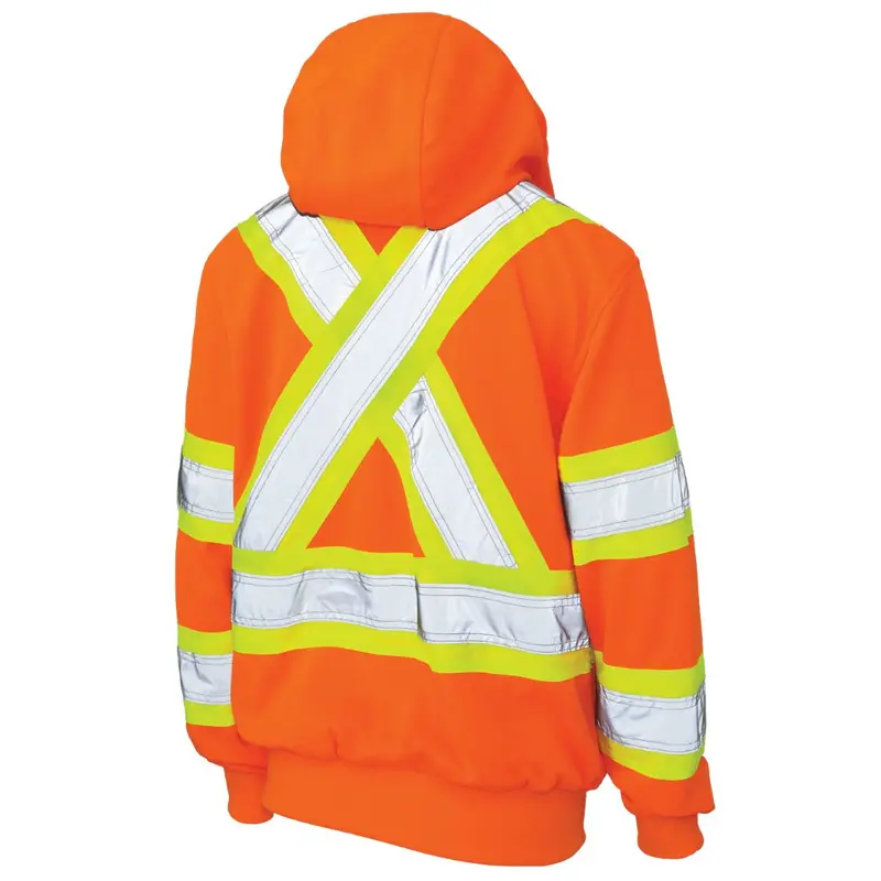 Tough Duck Women's Fleece High Visibility Safety Hoodie Sj42 - Orange 2