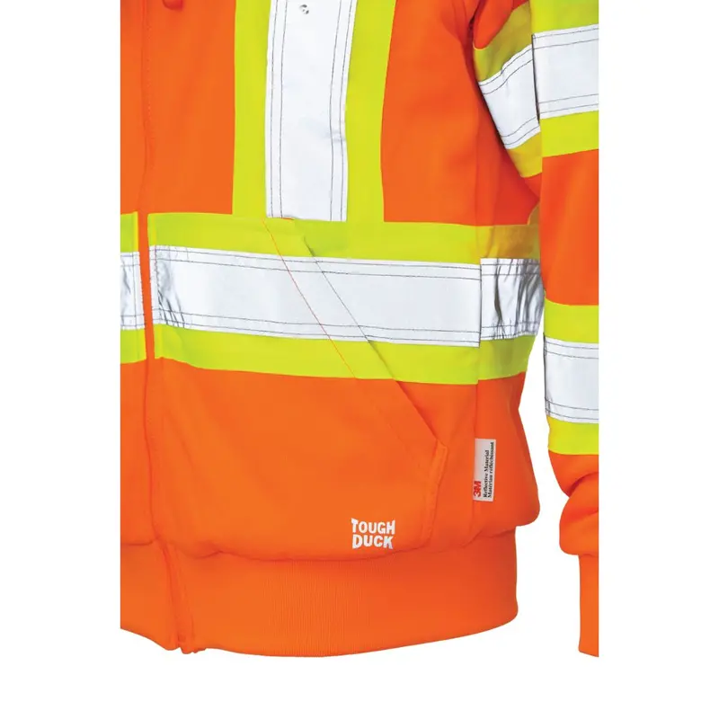 Tough Duck Women's Fleece High Visibility Safety Hoodie Sj42 - Orange 3