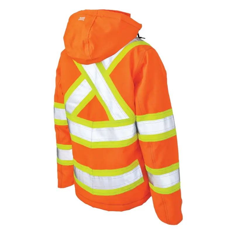 Tough Duck Women's Hi Vis Insulated Flex Safety Work Jacket Sj41 - Orange 2