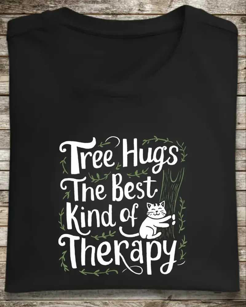 Tree Hug Best Kind Of Therapy Cotton T-Shirt 1