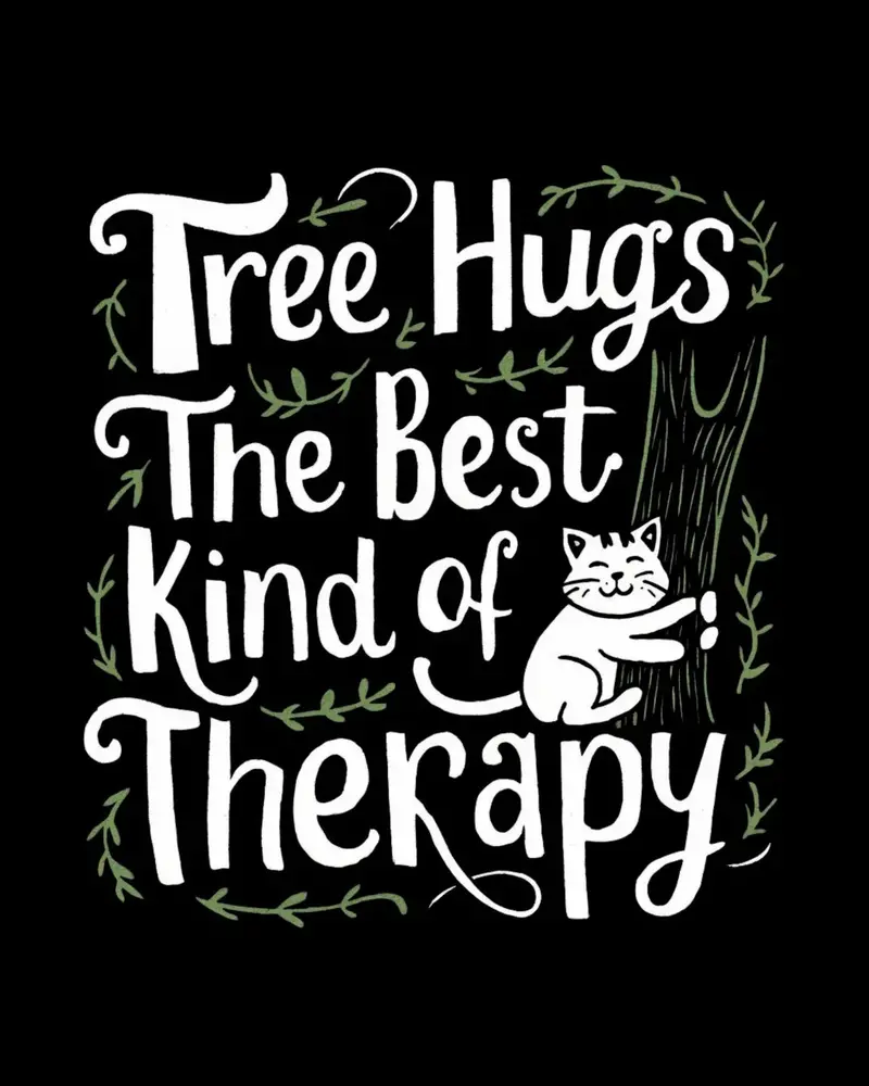 Tree Hug Best Kind Of Therapy Cotton T-Shirt 2
