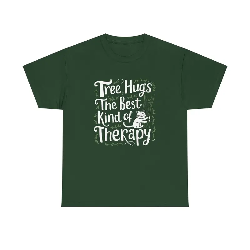 Tree Hug Best Kind Of Therapy Cotton T-Shirt 7