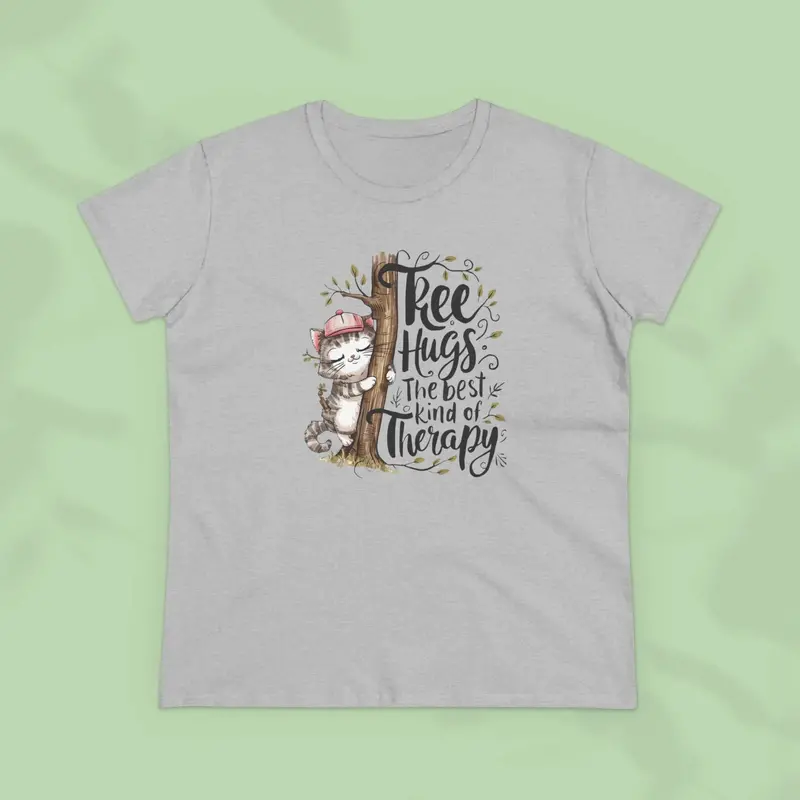 Tree Hug Best Kind Of Therapy Women Cotton Tees 11