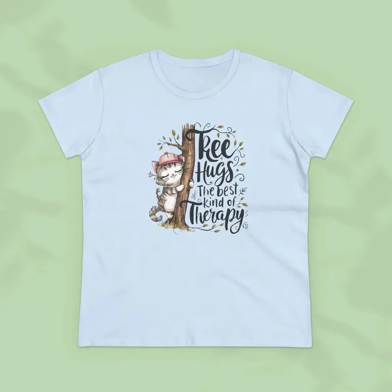 Tree Hug Best Kind Of Therapy Women Cotton Tees 15